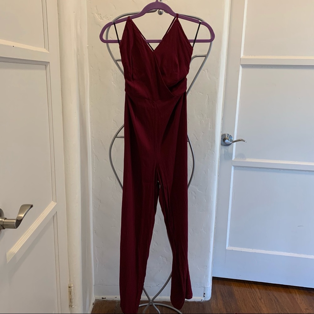 Forever 21 Palazzo Leg Red Jumpsuit Size Medium - Picture 7 of 15